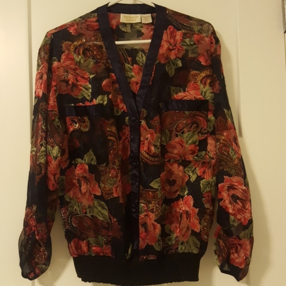 Victoria Secret Sheer Printed  Blouse